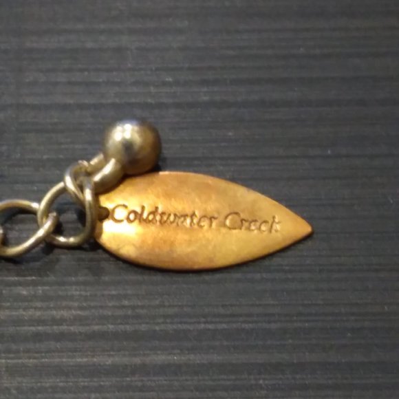 Coldwater Creek Long Statement Necklace Purple Dangle on Gold Tone - Picture 3 of 3